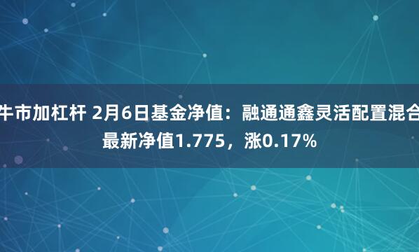 牛市加杠杆 2月6日基金净值：融通通鑫灵活配置混合最新净值1.775，涨0.17%